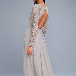 Brand NEW with tag lulus gray lace back dress